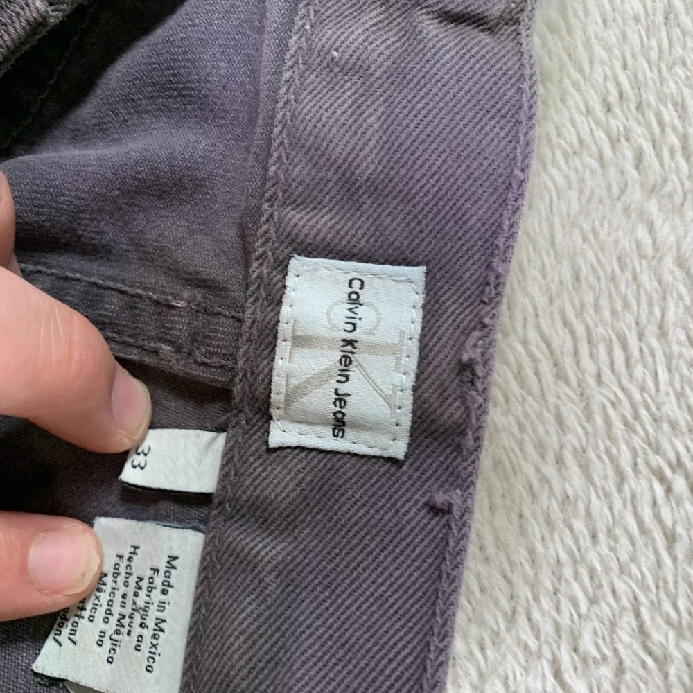 Calvin Klein Jeans Jeans Mens 33x26 Purple Relaxed‎ Fit Straight Leg Denim Pants